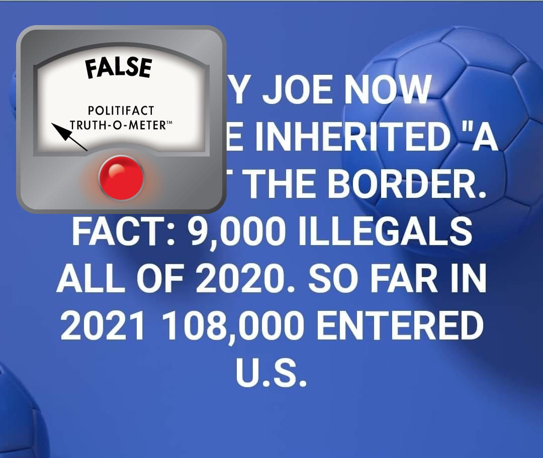 Facebook post comparing border apprehensions in 2020, 2021