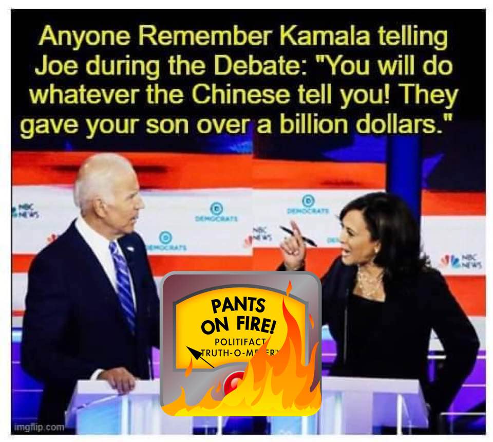 Biden Harris China Facebook post with POF logo