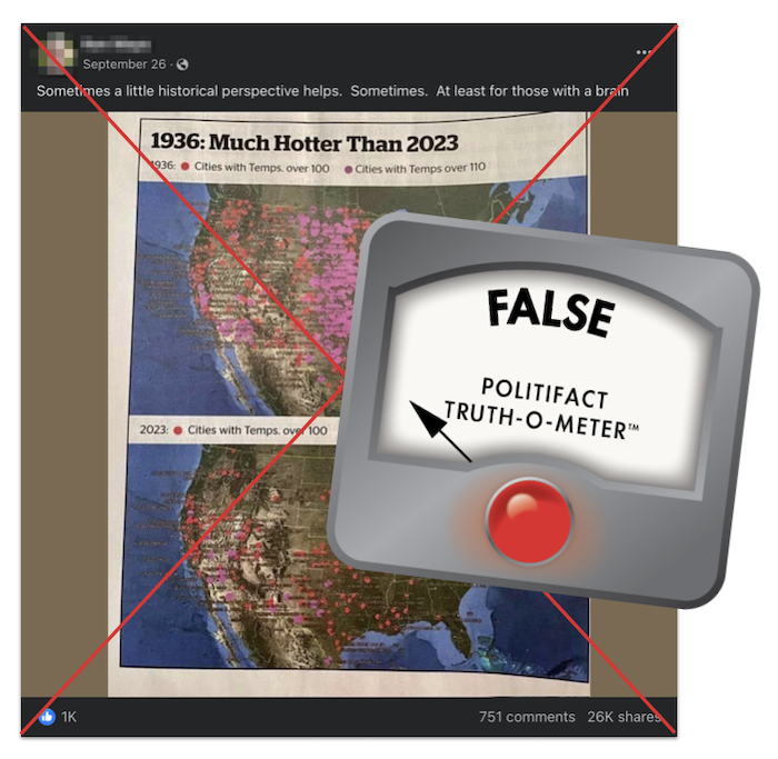 1936 hotter than 2023 claim edited screenshot