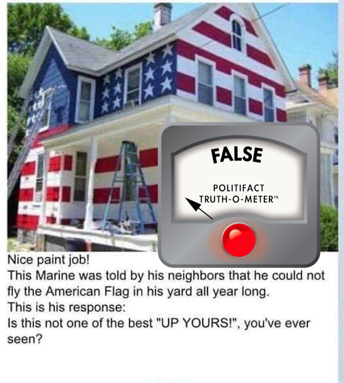American flag house Facebook post with meter