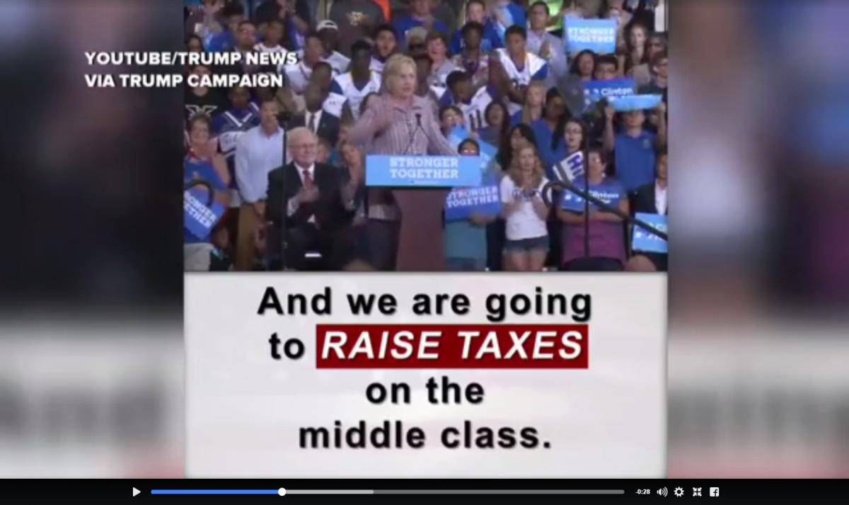 Hillary Clinton Raise taxes photo
