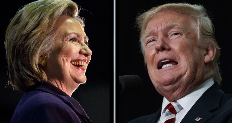 Trump Clinton side by side