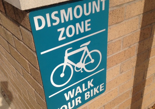 Bike sign in College Station