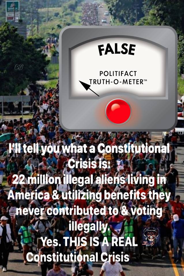 22 million illegal aliens post with False TOM