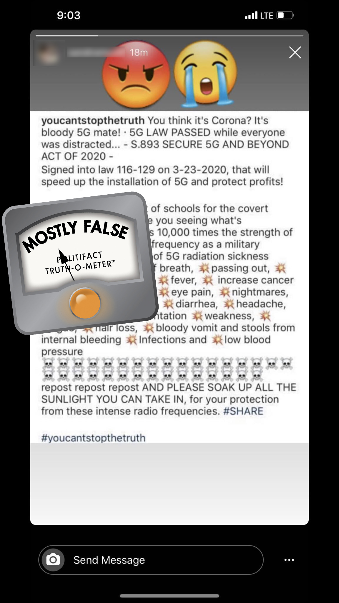 5G conspiracy on Instagram