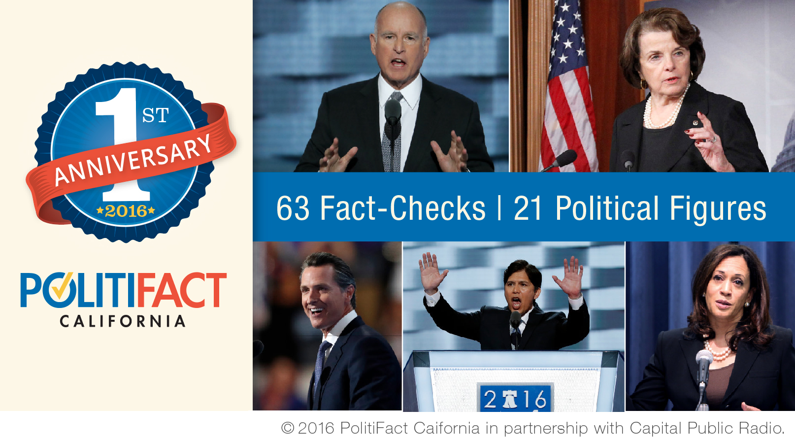 PolitiFact California graphic, speakers