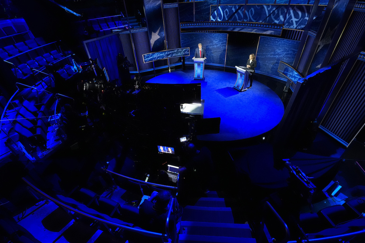 ABC presidential debate stage in Philadelphia, 9-10-2024