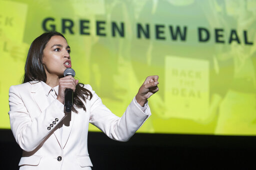 AOC at Green New Deal event in May 2019