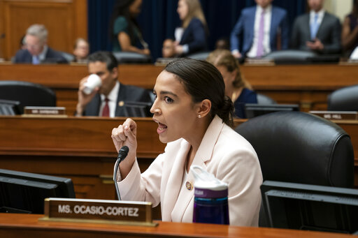Ocasio Cortez at a hearing June 2019