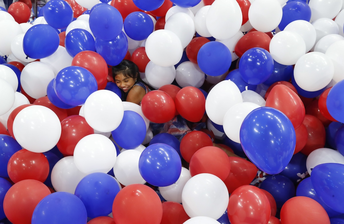 Balloons at 2016 Democratic convention in Philadelphia, 7-29-2016