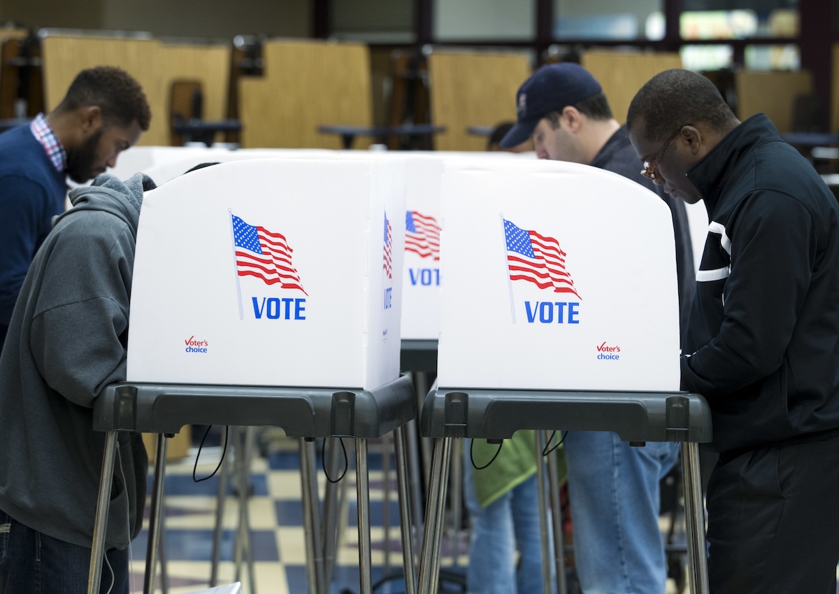 People cast ballot at Takoma Park