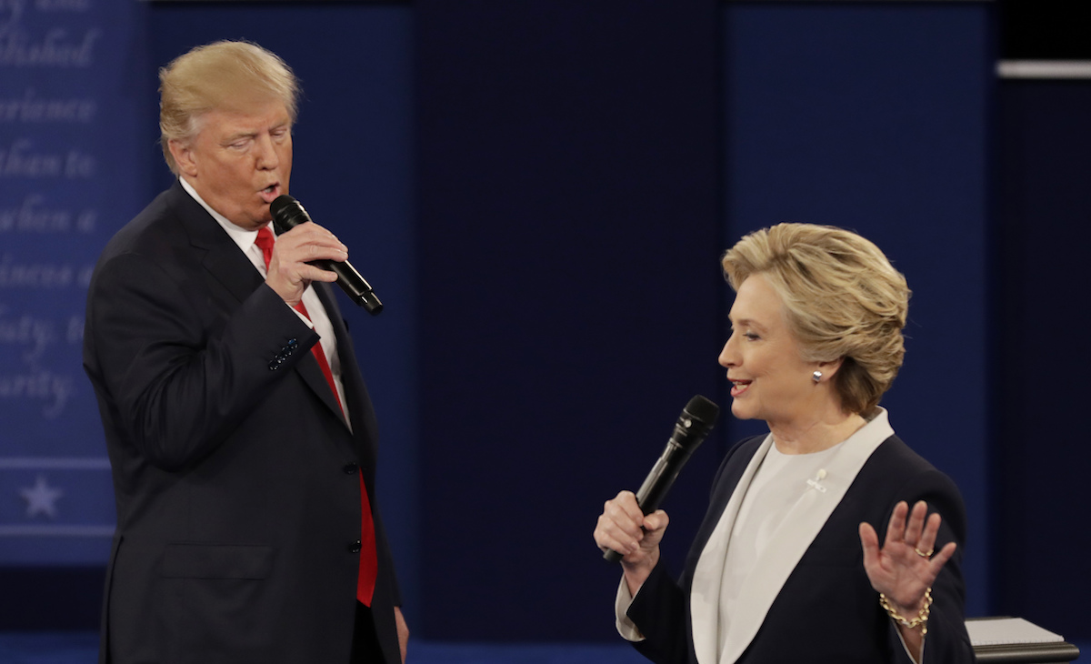 Trump and Clinton speak at debate