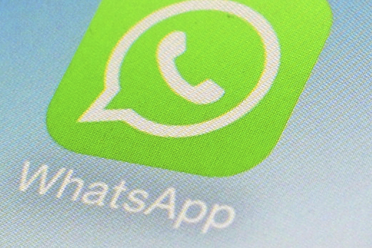 WhatsApp logo on a smartphone