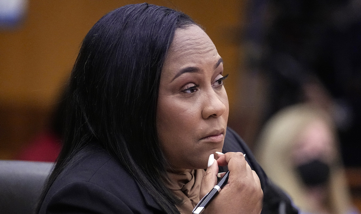 Fani Willis watches proceedings during a hearing Jan. 24, 2023
