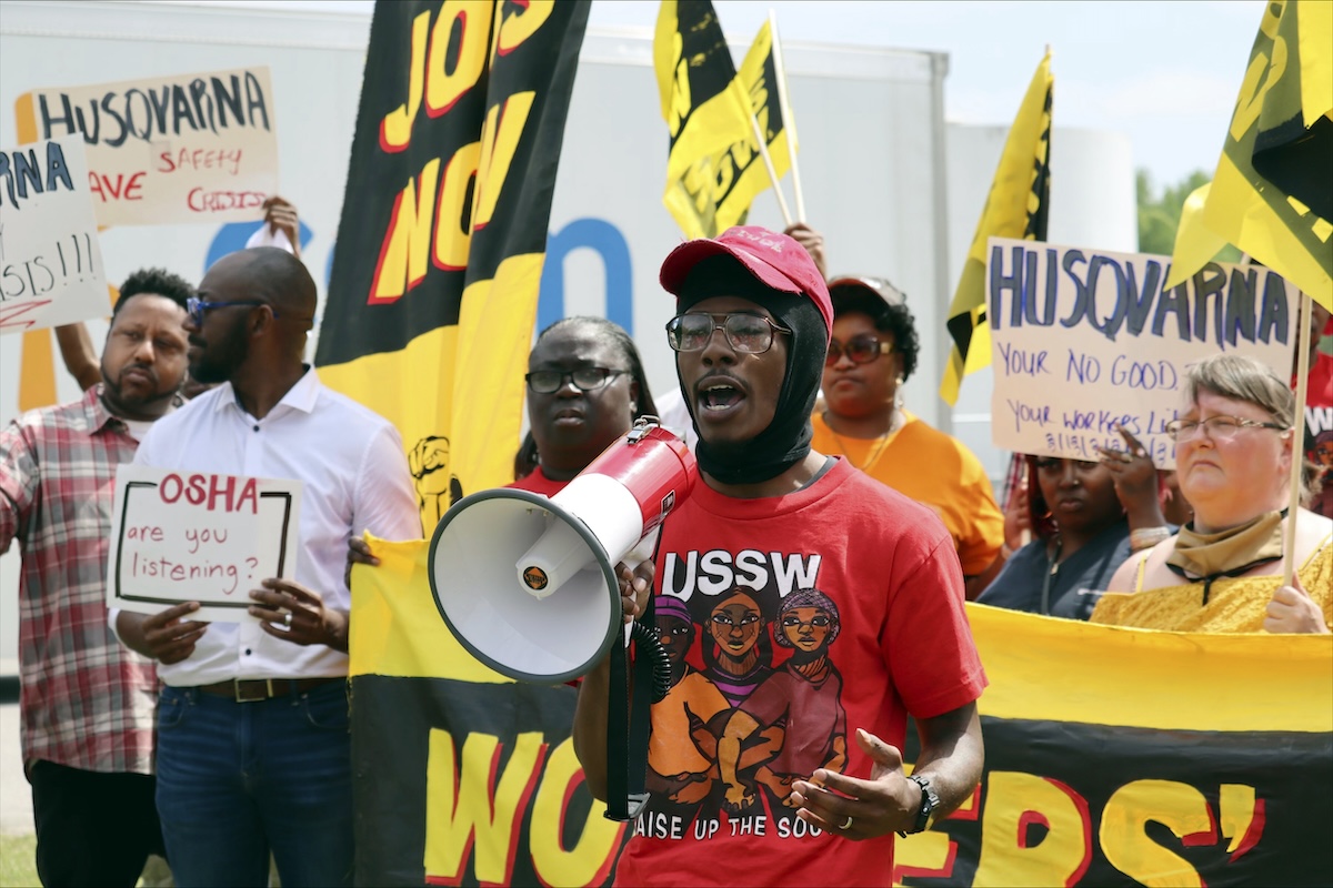 Black union workers striking in South Carolina