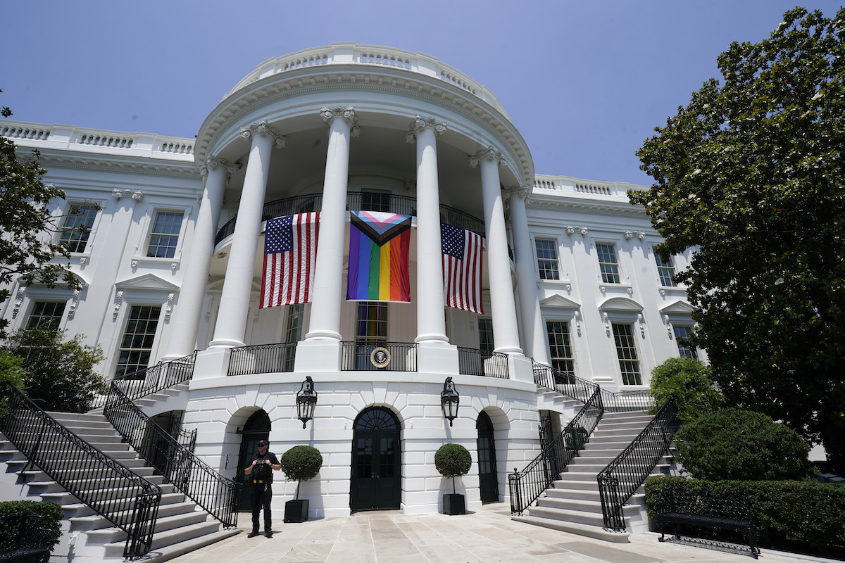 Pride flag outside white house 2023