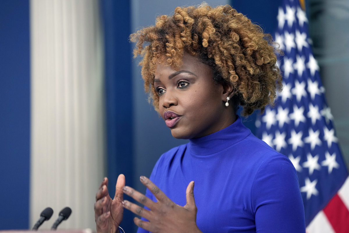 Karine Jean-Pierre at the White House for Thanksgiving story, 11-13-2023