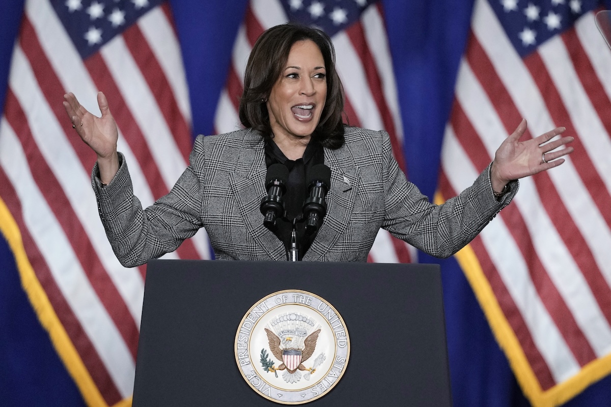 Kamala Harris in Big Bend, WIs., for scenario story, 1-22-2024