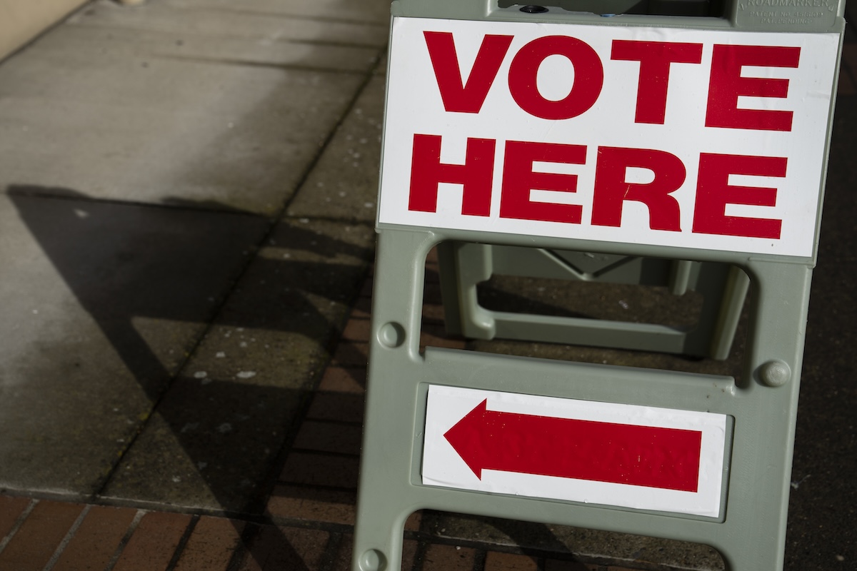Voting sign, Vancouver, Washington, 3-12-2024