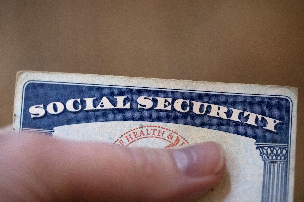 A Social Security card is displayed in Tigard, Ore., 10-12-2021