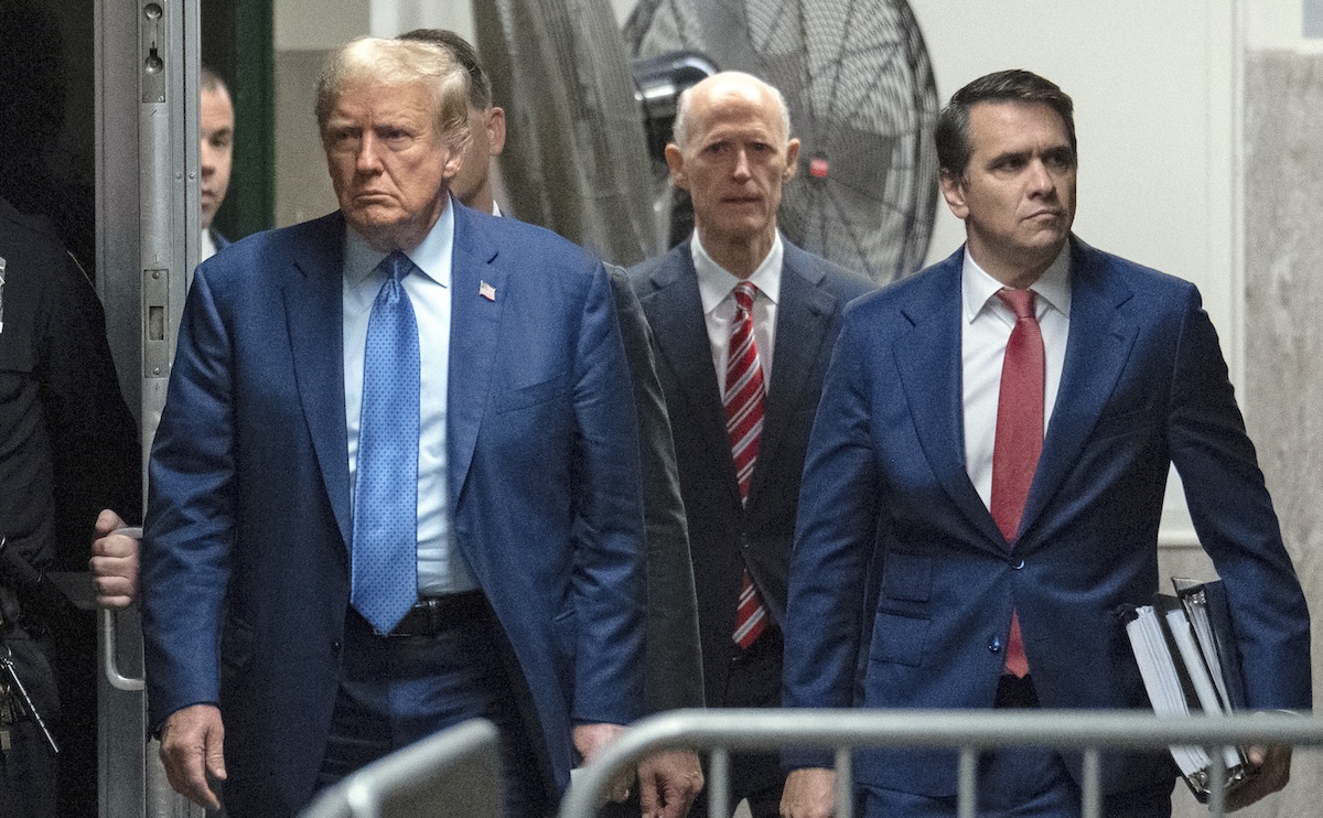 Trump, Todd Blanche, Rick Scott arriving at court 05-09-2024