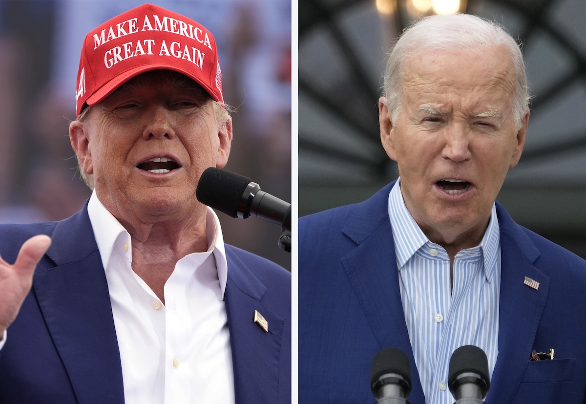 Collage of Trump and Biden - 06-13-2024
