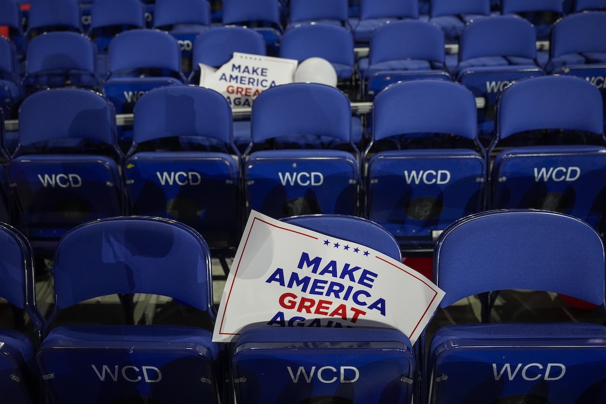 2024 RNC empty chairs with sign, 7-18-2024