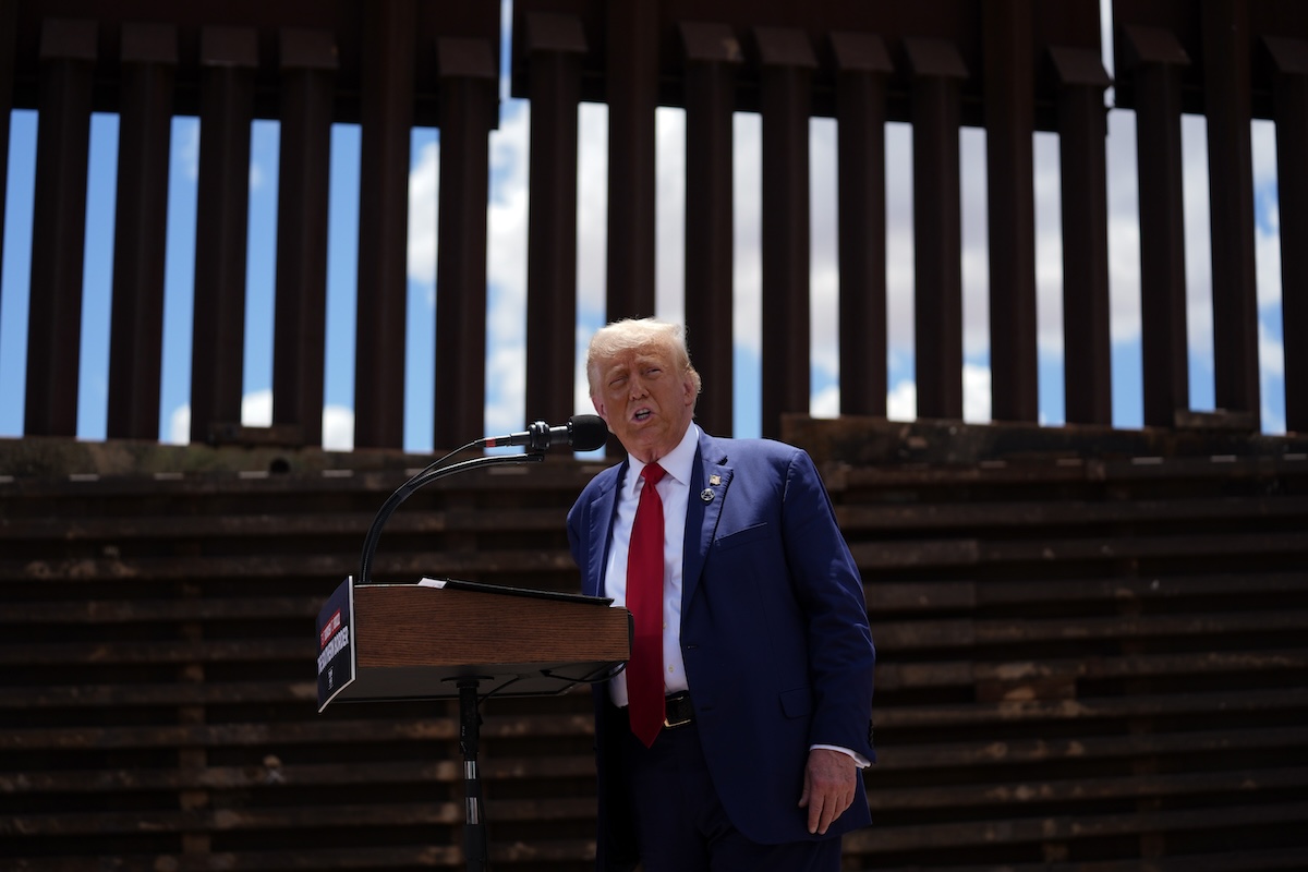 Donald Trump at U.S southern border, 8-22-2024