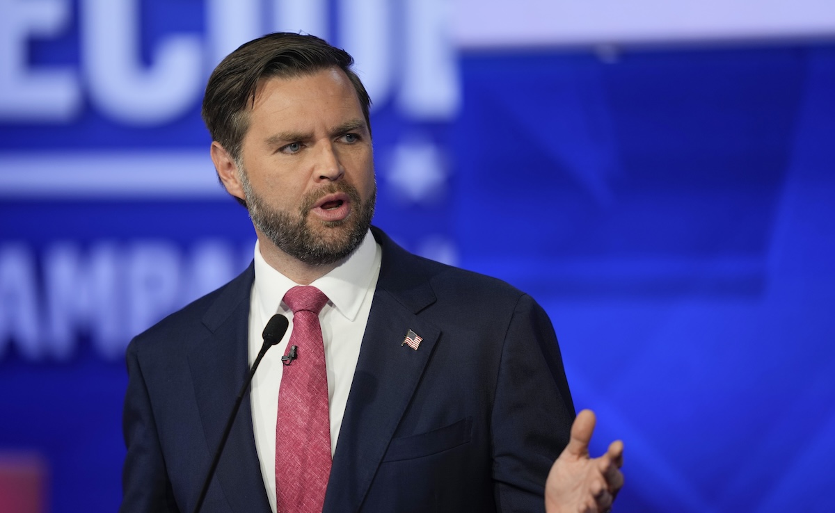 Vance at VP debate looking to his right Oct. 1, 2024