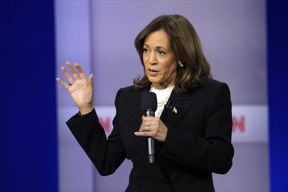 Kamala Harris close up at Anderson Cooper, 10-23-2024