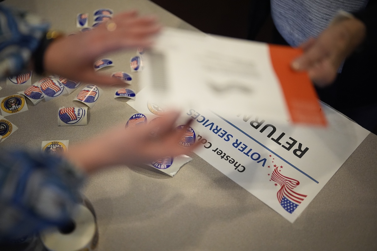 Pennsylvania voter turns in mail ballot 11-3-24