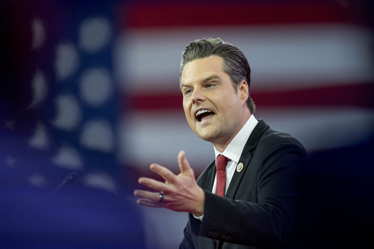 Former Rep. Matt Gaetz, R-Fla., speaks to Conservative Political Action Conference in Oxon Hill, Md., 2-23-2024