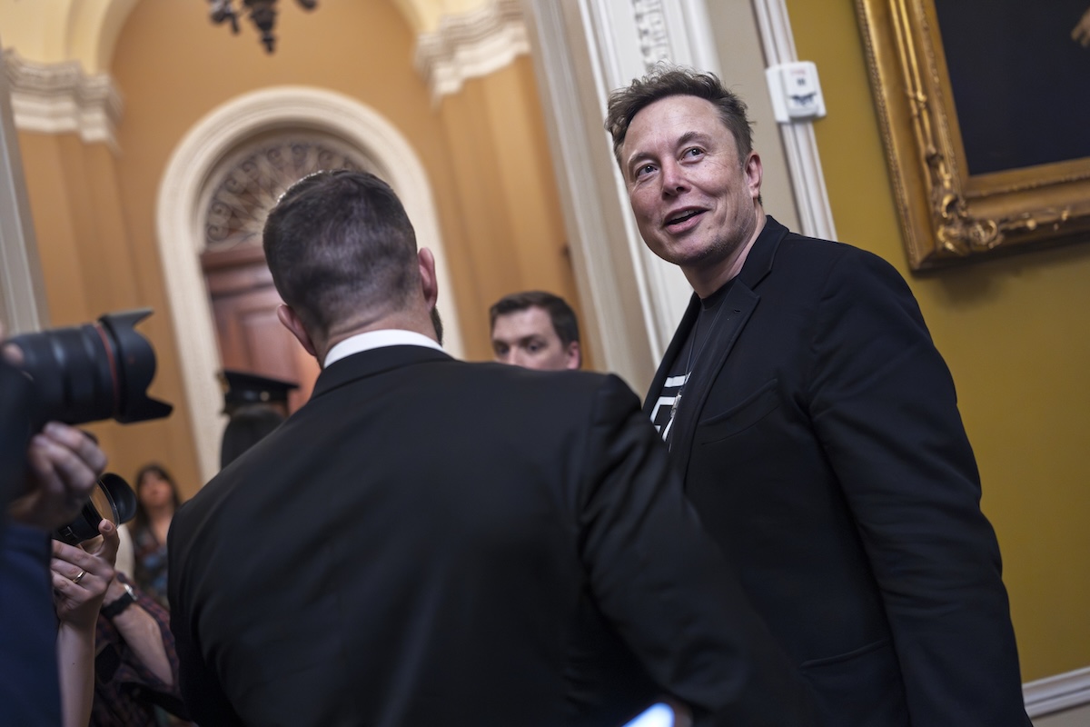 Elon Musk leaves Capitol meeting March 2025