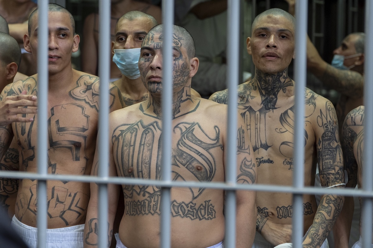 Gang tattoos in El Salvador prison
