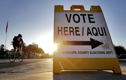 Arizona vote here election sign Maricopa County