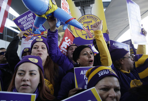 Minimum wage protest for Pelosi