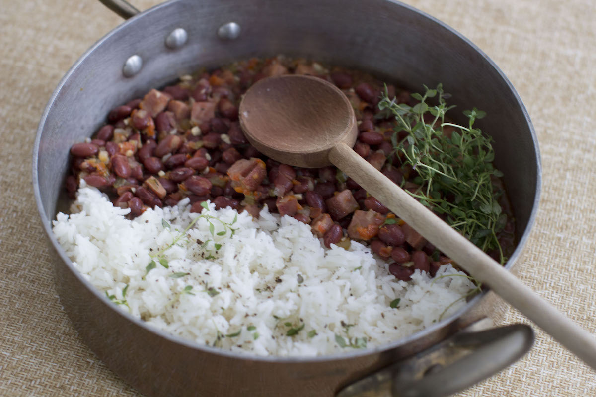 rice and beans in pot for sebi check