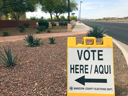 Arizona vote here election sign