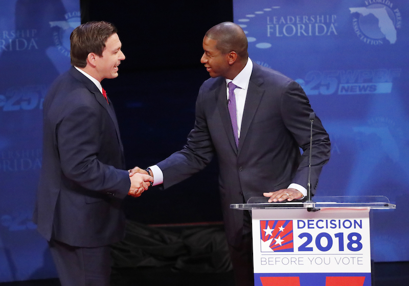 Gillum DeSantis handshake second debate