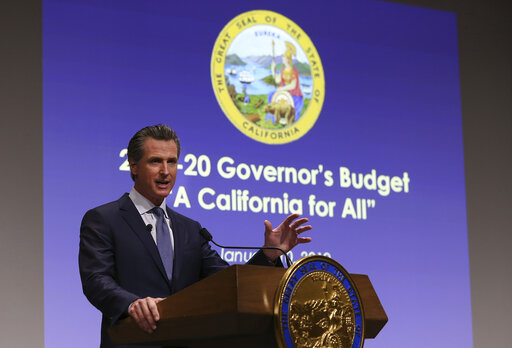 California Gov. Gavin Newsom state budget presentation Jan 2019