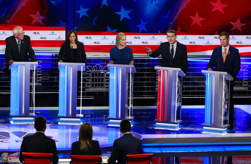 Dem debate podium for infographic