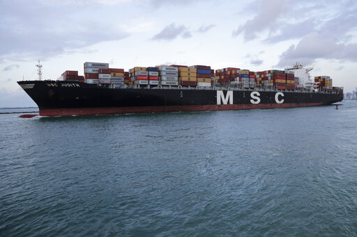 Cargo ship in Miami