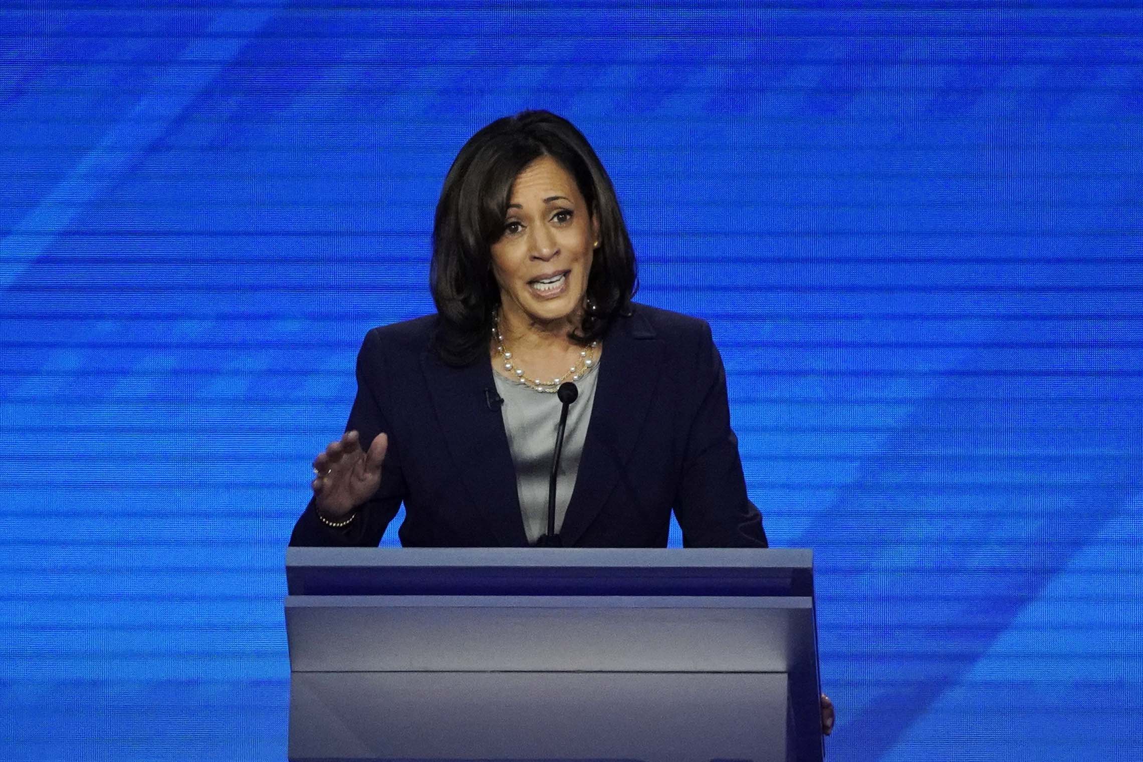 Houston debate: Harris on stage alone
