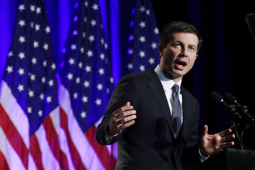 pete buttigieg american flags background veterans day 2019