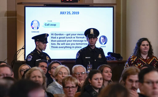 screen showing sondland text with volker