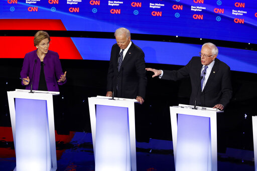 Warren, Biden, Sanders in Iowa debate