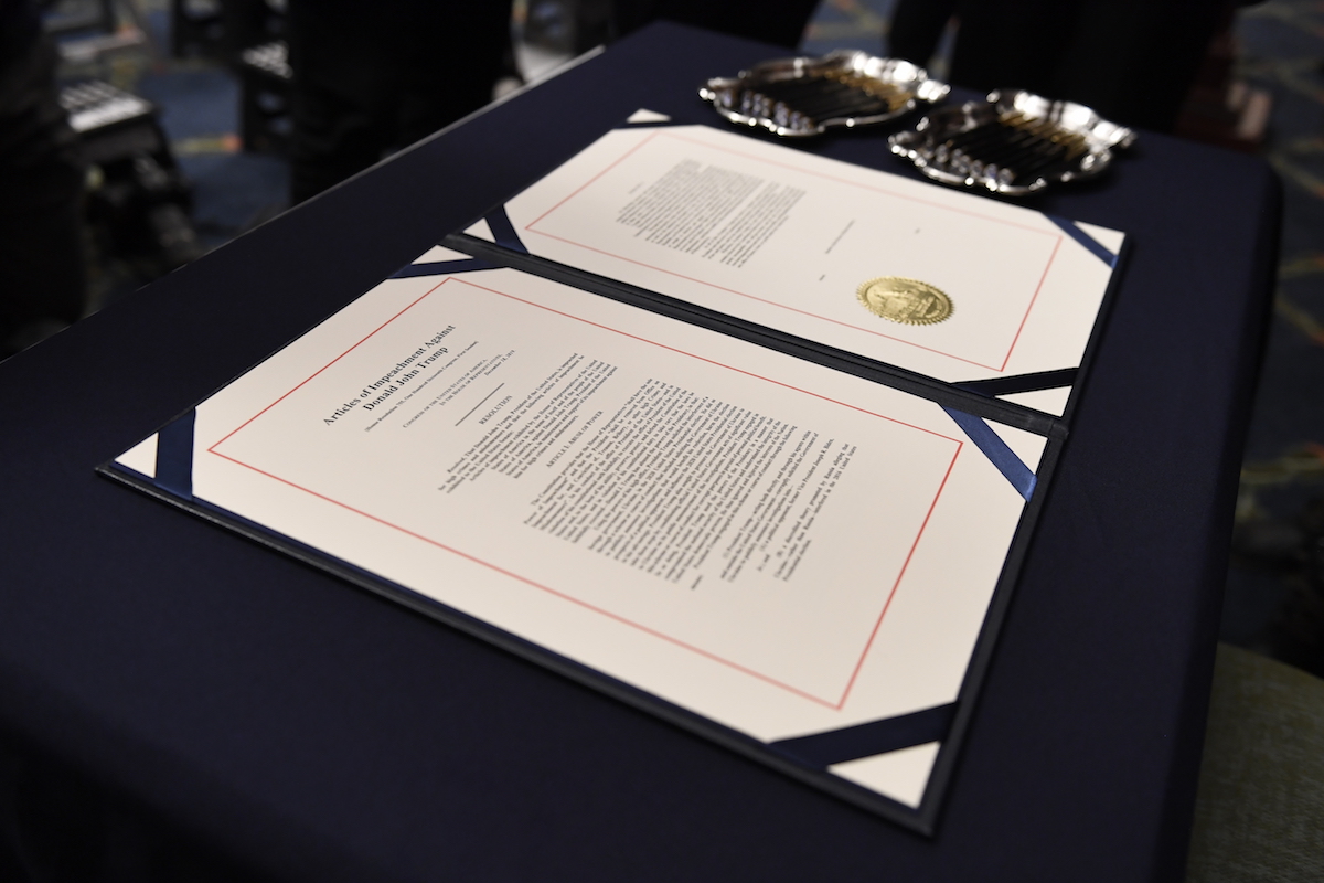 Articles of impeachment close-up