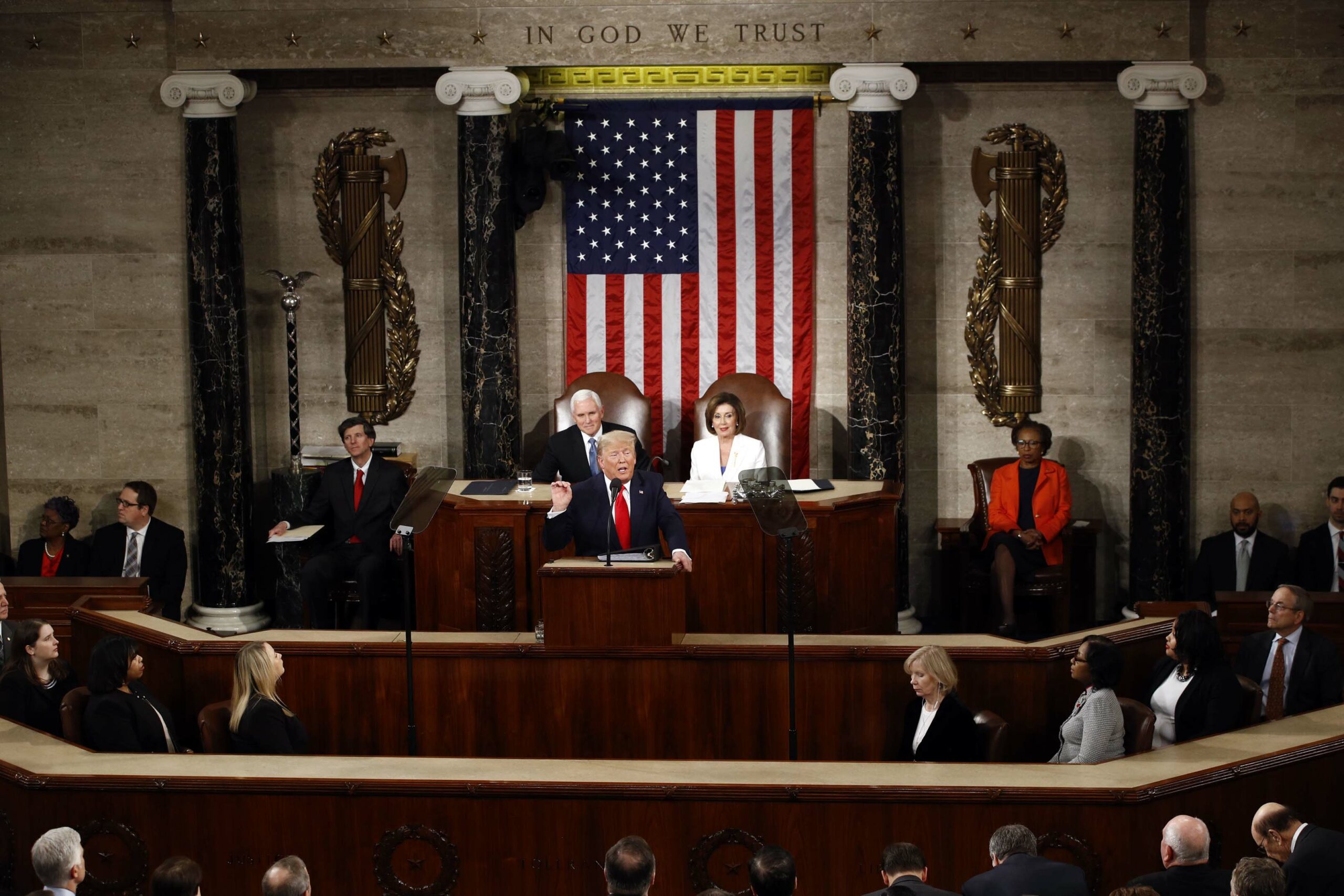 SOTU: Zoomed-out view of Trump at podium