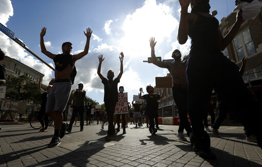 Hands up protest art