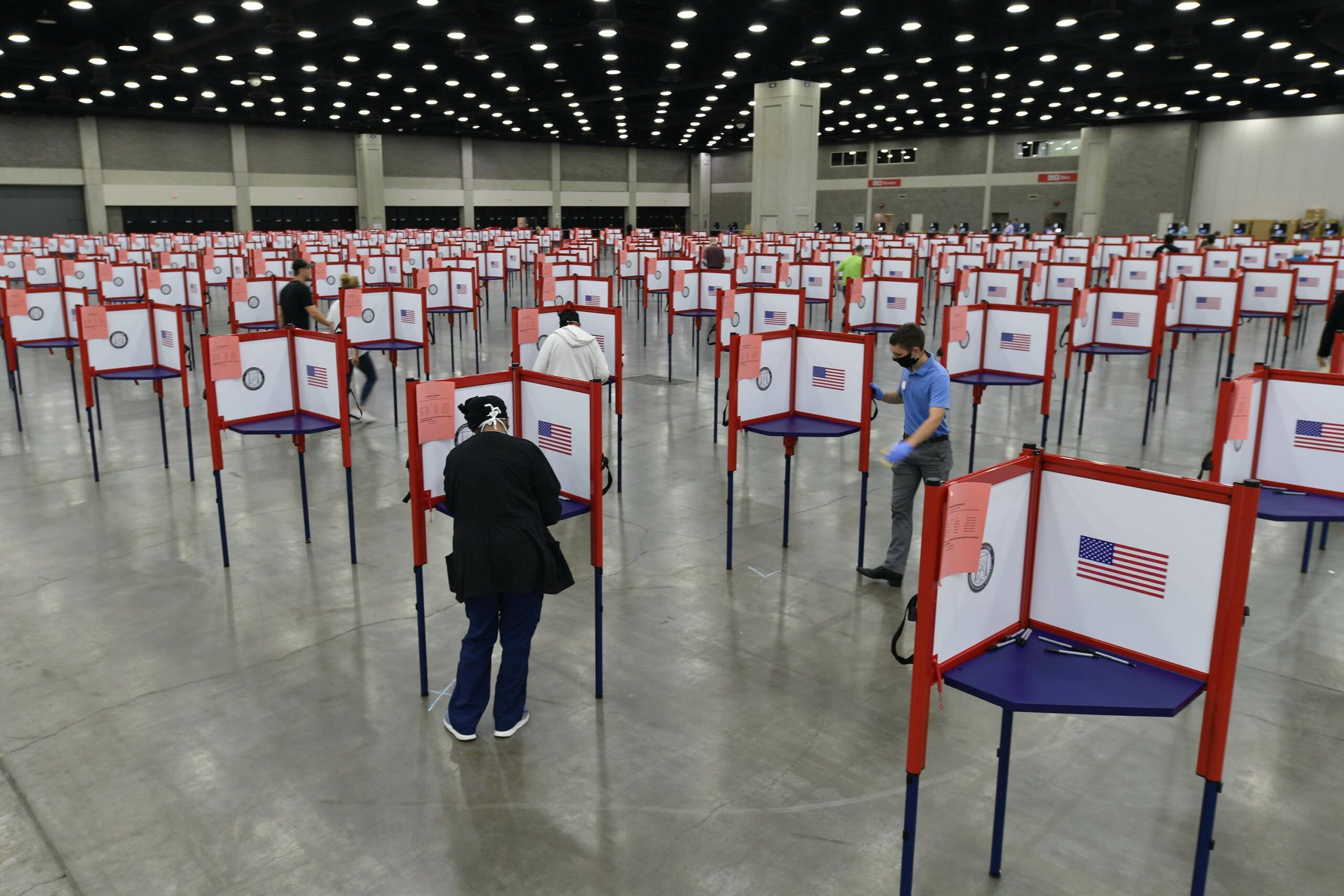 Voting booths in Kentucky